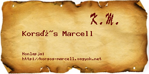 Korsós Marcell névjegykártya